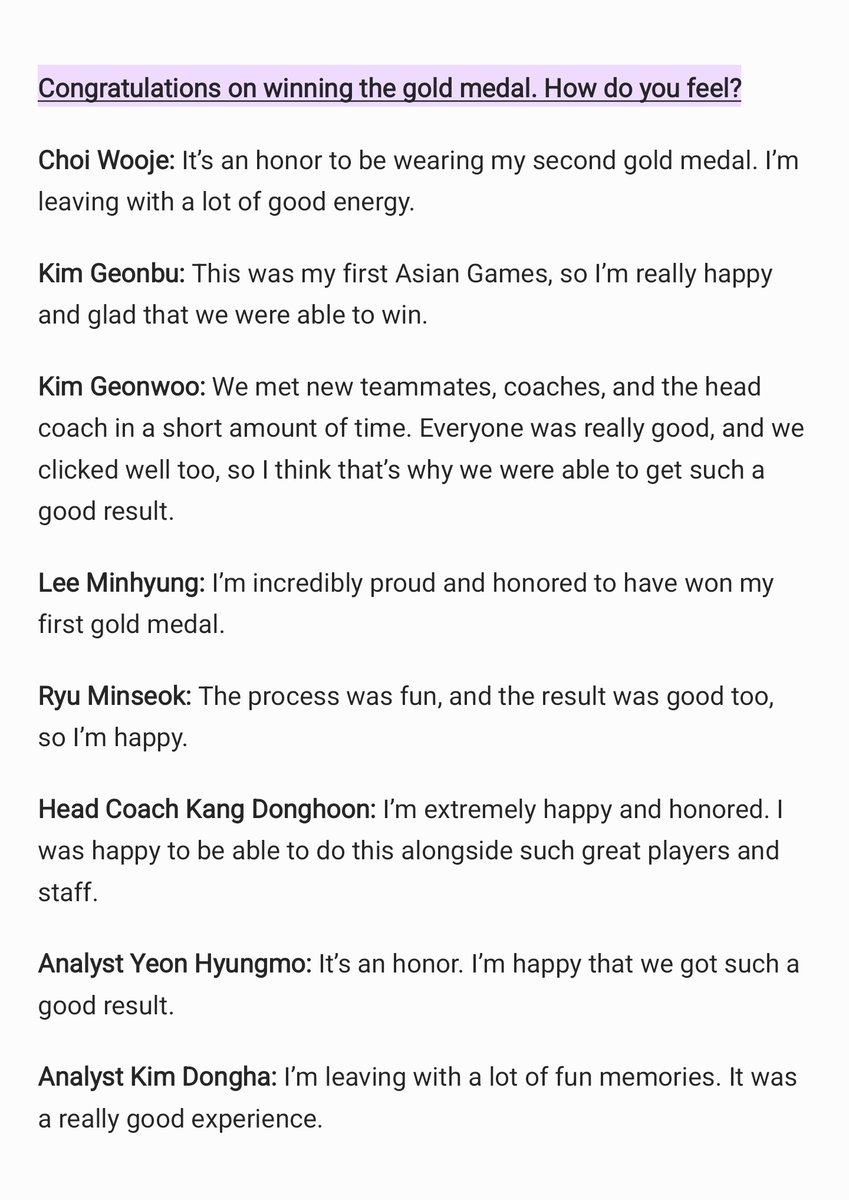 jhinmayusis's tweet photo. [ENG] kukmin ilbo’s interview with the korean national team for lolesports after they won the gold medal at the aichi-nagoya asian games. (1/5) source: https://t.co/6PNoW2VAIe. 🇰🇷🤍 a bit long, but a really fun interview, imo! you can really tell they’ve become very close. 🥹 https://t.co/jCdYnBoJqg