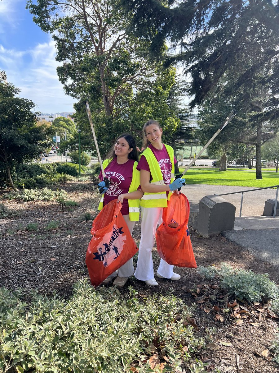 RefuseRefuseSF's tweet photo. Big ups to the female student athletes that came from all over NorCal to compete in a volleyball tournament hosted by Sacred Heart, which pairs the event with volunteering.

Thousands of pieces of litter removed from Jefferson Square Park and Playground, making it clean for all. https://t.co/L9F2PMqGva