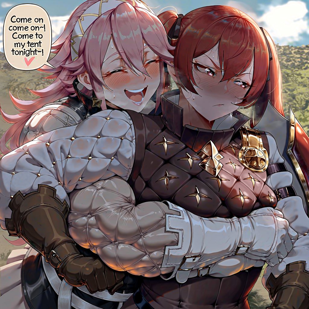 GyaruGens's tweet photo. Hello hello! Welcome to Soleil October! A whole month of the pink hottie! 

For today? After another battle, the pinkette had to pester Selena about joining her in her tent. It was supposed to be just sleeping… but the whole camp knows (heard) that it became way more than that~ https://t.co/6mODSPT86I