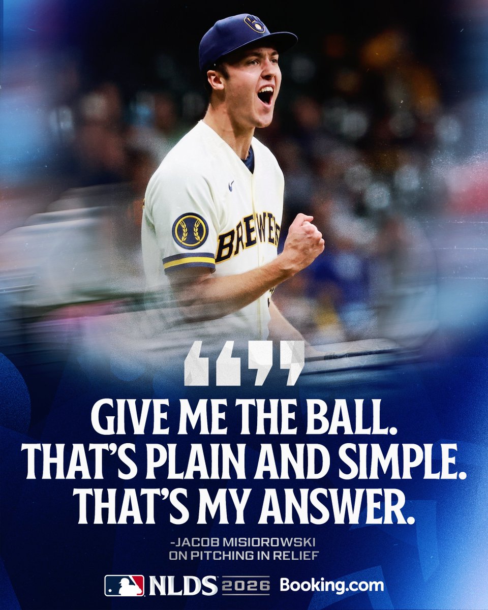 Could the Brewers Game 1 starter end up closing a game this postseason?

Jacob Misiorowski doesn't care.

He just wants the ball. 
 [📷](https://pbs.twimg.com/m