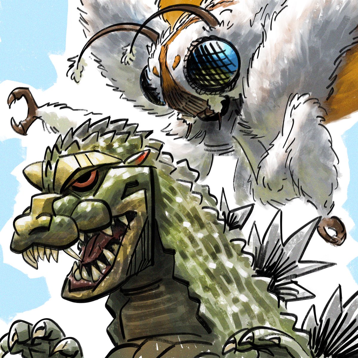 kaijuartist's tweet photo. VersusMothra. She has eyebrows https://t.co/4tsG5eYpNf