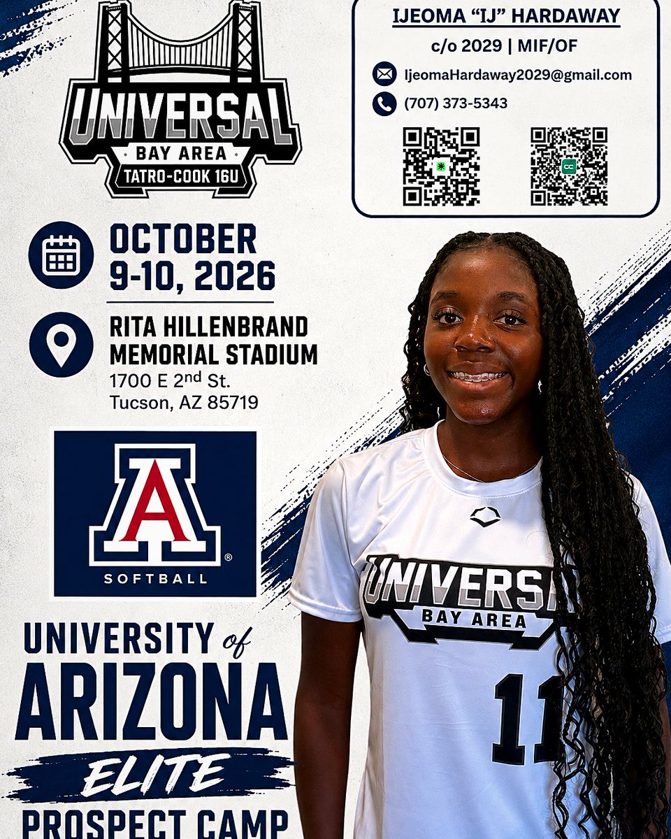 Ijhardaway2029's tweet photo. Catching the next wave in Wildcats territory at University of Arizona Elite Prospect Camp. Happening October 9–10, 2026.
#beardown #wildcat #arizonasoftball #eliteprospect #SoftballRecruiting #wildcats https://t.co/WFLQCUwgAU
