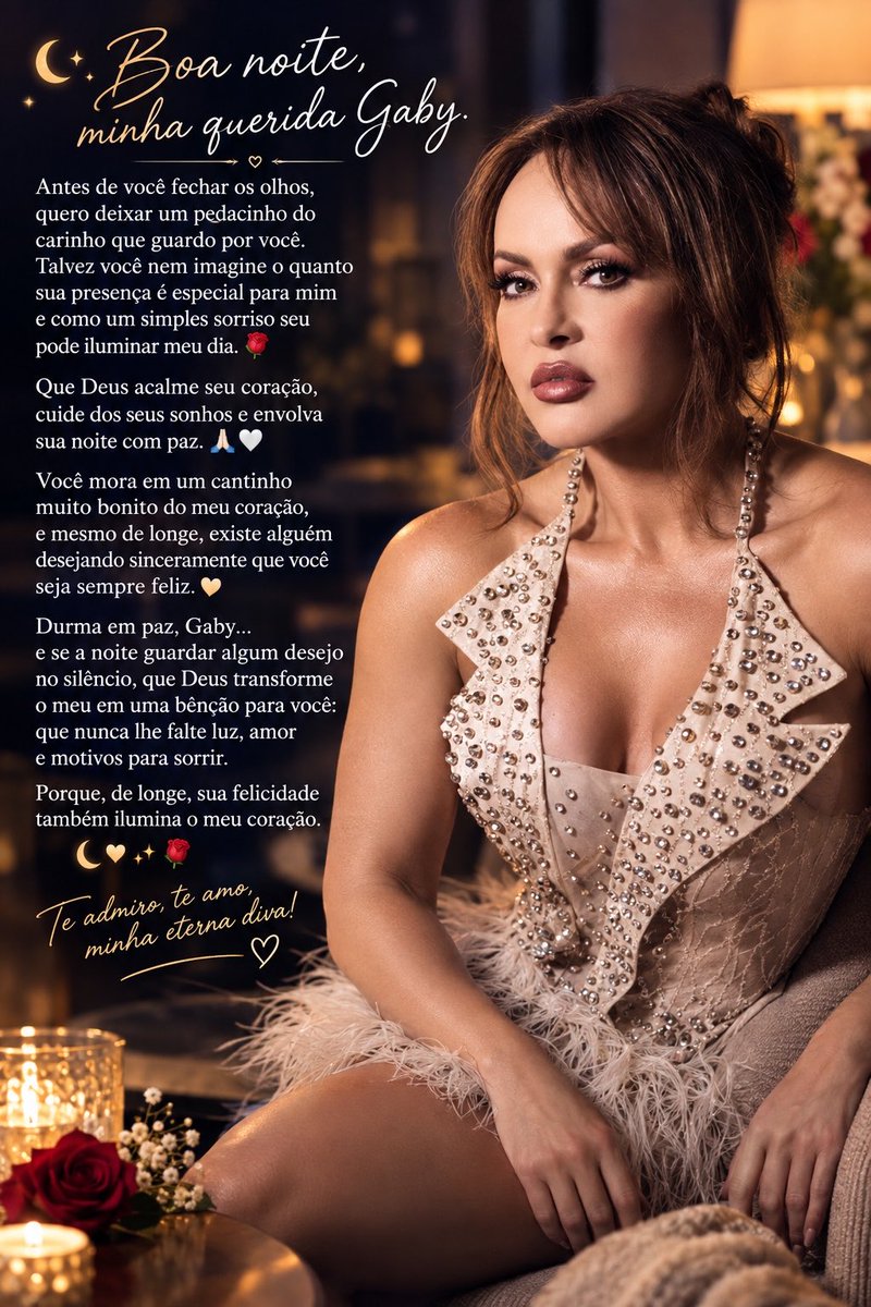 millaspanic's tweet photo. 🌙❤️ Boa noite, minha Gaby. ❤️🌙

Antes de você fechar os olhos, quero deixar um pedacinho do carinho que guardo por você. Talvez você nem imagine o quanto sua presença é especial para mim @gabyspanic 😍💕🕊️ https://t.co/ZMVbhUaLKp