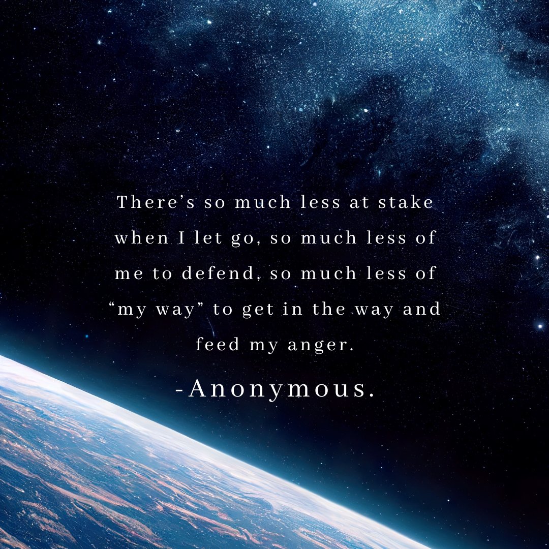 MitziThinkInc's tweet photo. Thought of the day…
“There’s so much less at stake when I let go, so much less of me to defend, so much less of 'my way' to get in the way and feed my anger.” -Anonymous.
#quotesforyou #quotesdaily #wisewords #wordsofreflection https://t.co/LzPKaFNqAs