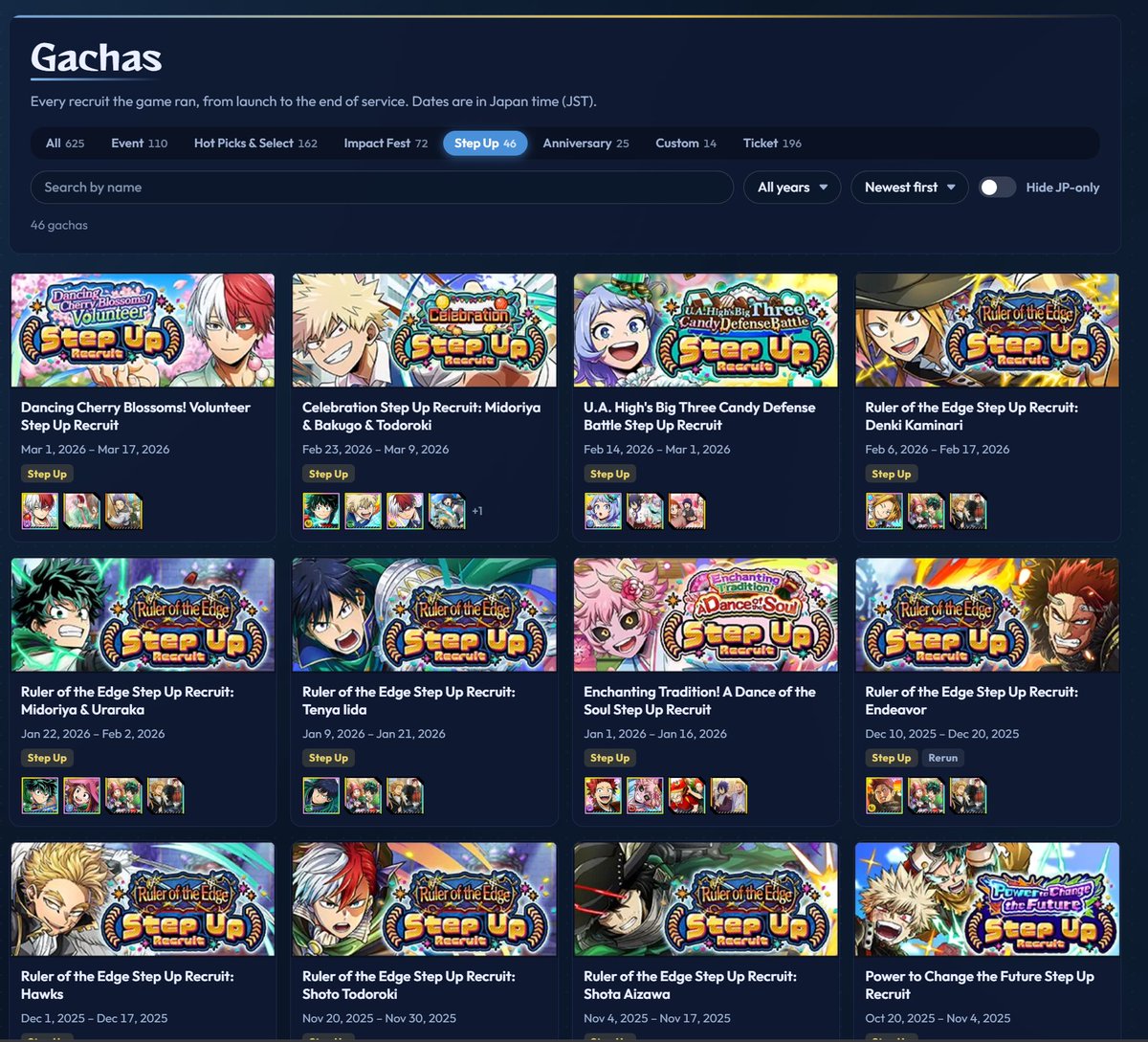 HydrosPlays's tweet photo. Current progress of the My Hero Ultra Impact database revamp #MHUI #MyHeroUltraImpact https://t.co/DTqXqcl21X