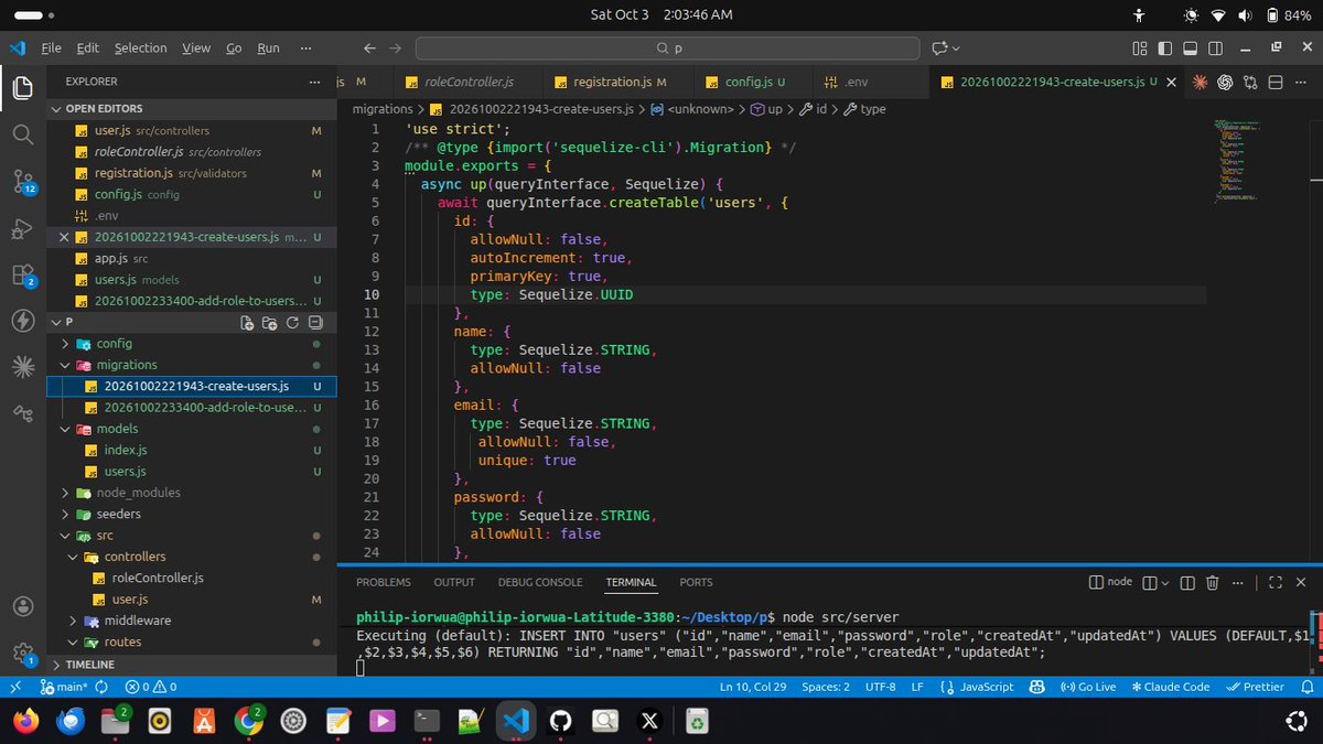 PIorwua12080's tweet photo. Day 23 of #30DaysOfCode. After so much bugs and headache trying to understand SQL and with hands on, I achieved this. It might little but i actually learnt alot doing this on my on. Next trial will include data relationship. Still learning
#buildinpublic #30DaysOfCode https://t.co/JQG2bEa8vP