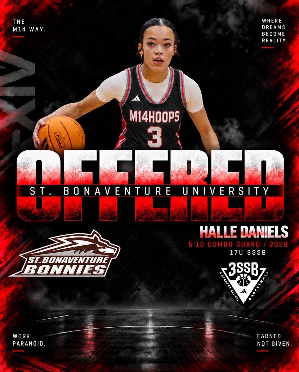 M14Hoops_Girls's tweet photo. Congrats Halle Daniels @HalleDaniels3 (2028 Combo Guard) on an OFFER from St. Bonaventure @BonniesWBB ‼️🔴⚫️⚪️

@3SSBGCircuit /// #3SSB #ADIDAS #REPTHE14 #TheRedandBlackStorm

@Chansenbball
@PrepGirlsHoops
@PGHIndiana
@PGHChristopher
@PBRHoops
@CoachBeckett
@MMBR_CoachGBell @JrAllStarBB
@MHS_Girls_
@LBInsider
@IBCA_Coaches