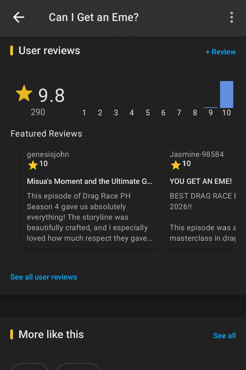 iamarrahcolby's tweet photo. Sitting at a 9.8 on IMDb and it’s not even done yet! ⭐️🇵🇭 Drag Race Philippines S4 E2 ("Can I Get an Eme?") was an absolute masterclass 🔥 Literally gagged, this franchise continues to prove why it’s top tier! 💅👑 #DragRacePH #DragRacePhilippines https://t.co/Z6bmU0jm17