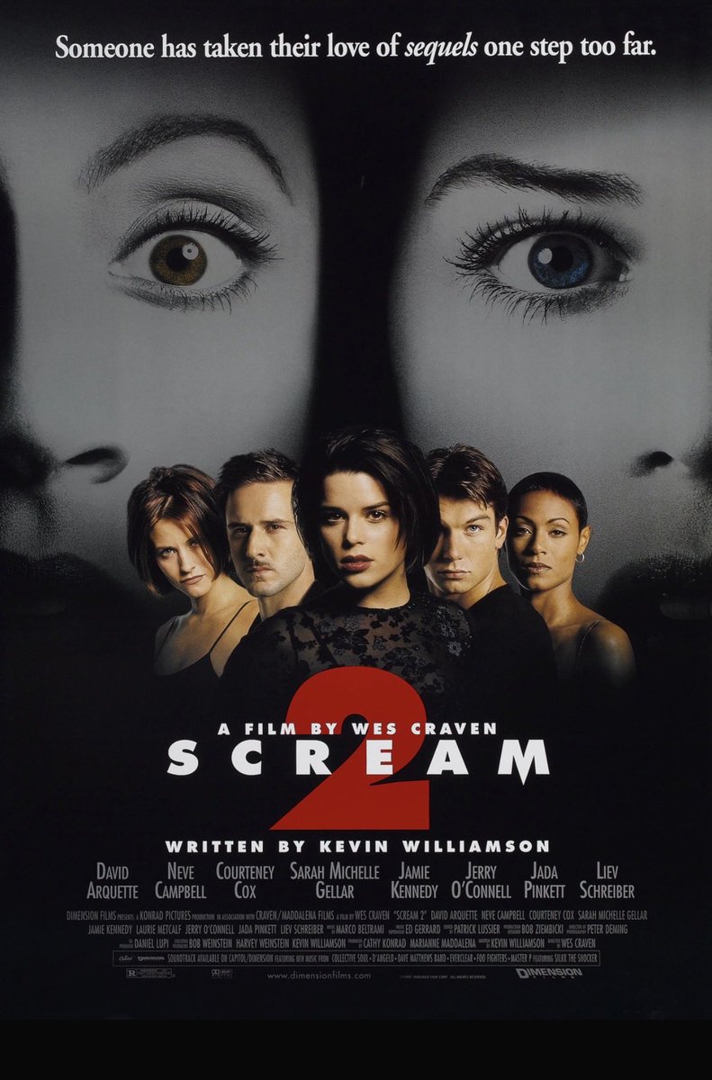 moorejosh917's tweet photo. Night 2 of 31 Horror Movie Favorites 

Scream 2(1997)

A year after the Woodsboro murders, the survivors try to move on at Windsor College in Ohio-but when a new Ghostface killer starts a campus killing spree, they must face terror all over again. https://t.co/gmCKiMojQT