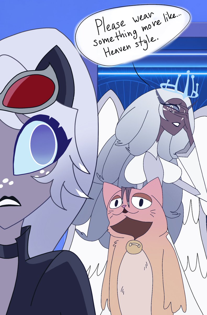 oncelerdieu's tweet photo. Which suit do you like more? 
#HazbinHotel #Emily #Sera https://t.co/gzmC7GNof6