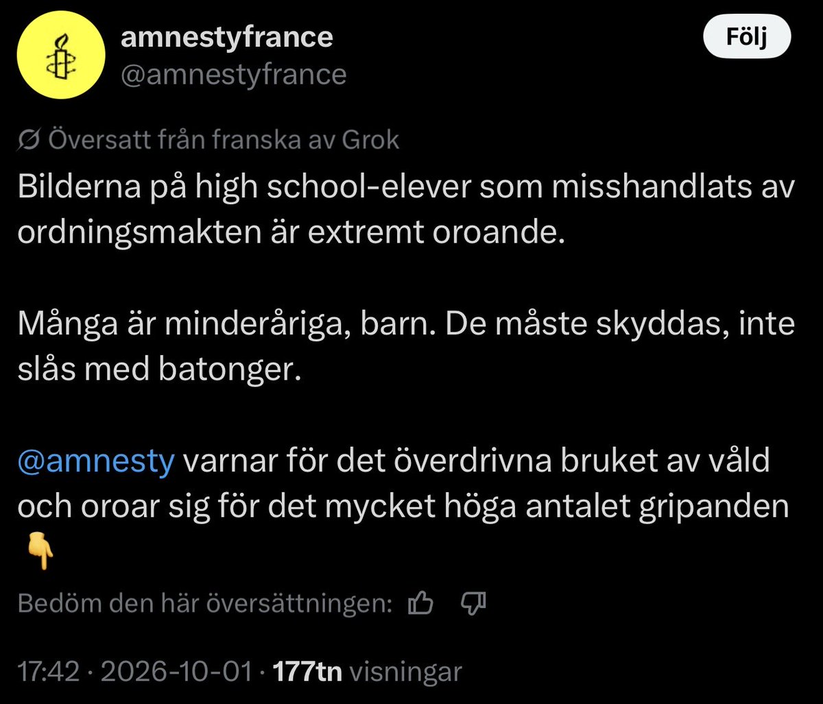 micke_sd's tweet photo. Våldsamma upploppsmakare bränner ner skolor och attackerar brandmän, rektorer och lärare. Amnesty ”oroar sig över det mycket höga antalet gripanden”. https://t.co/NRcMIhKjpY