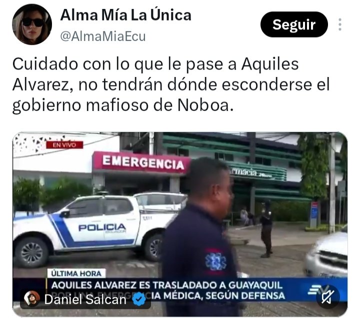 SuerodlaVerdad1's tweet photo. La secta ya empezó a utilizar  Aquiles Álvarez para sus narrativas y están amenazando de frente un ejenpl el troll @AlmaMiaEcu cuya identidad real es el ex garrotero del correísmo Dante Logacho @justDant_ dueño del que hace pasar por "medio digital" borreguil @Cromaclic1 https://t.co/DUuGqnrvsO