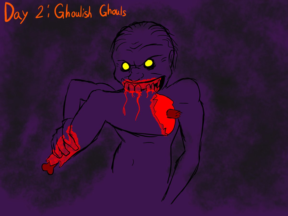 SketchGuy64's tweet photo. FREAKTOBER Day 2: Ghoulish Ghouls Old school Ghouls sure are creepy in context of what they do, they kinda behave like Zombies but they're much so different really. https://t.co/I7JuHpYuip