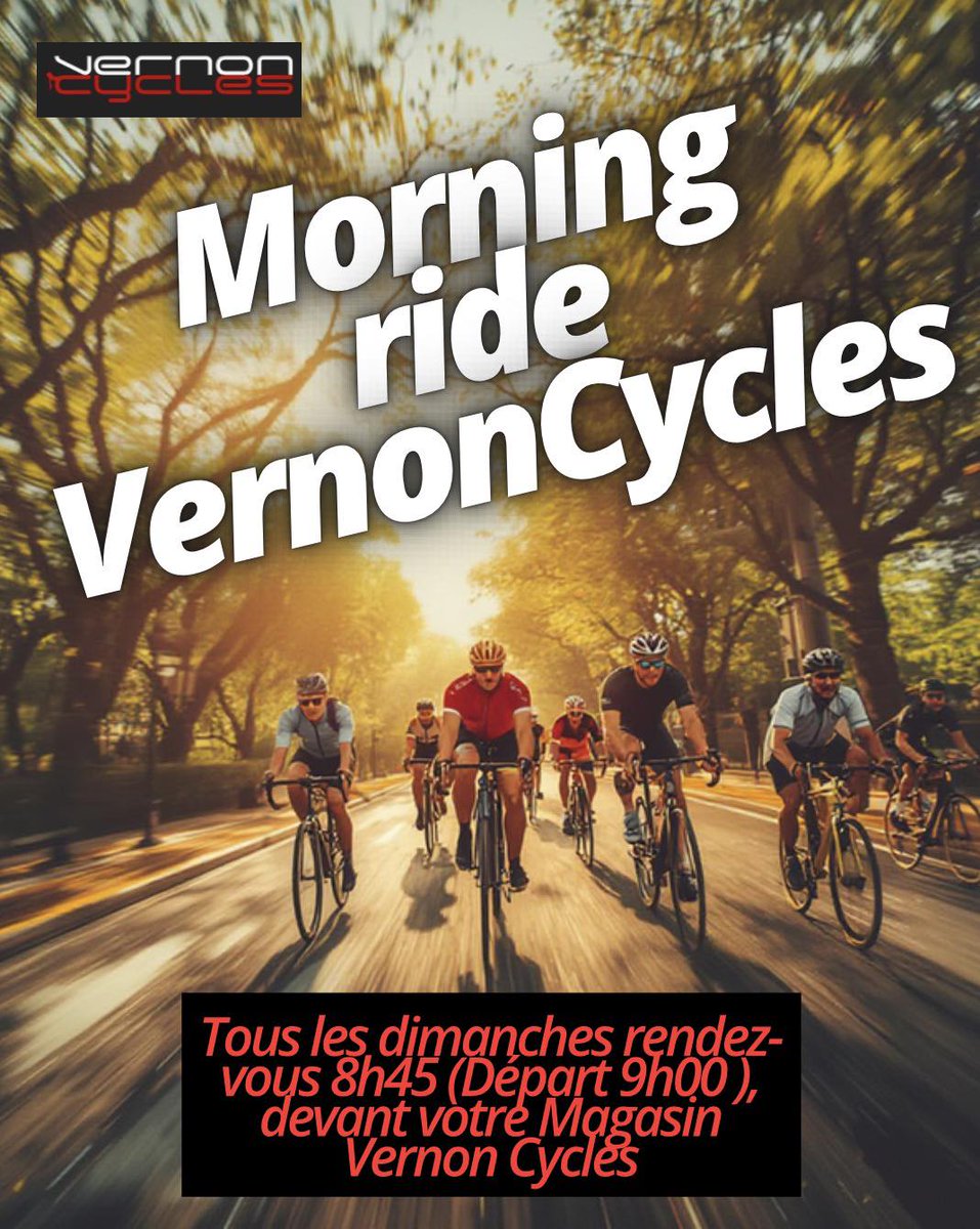 GOTICOZX27's tweet photo. Great idea: Sunday morning bike rides organized by Vernon Cycles! Join us for a road ride. Meet at 8:45 AM, depart at 9 AM in front of the store. Route available on Instagram Stories or Facebook. https://t.co/He8xbQUsrp