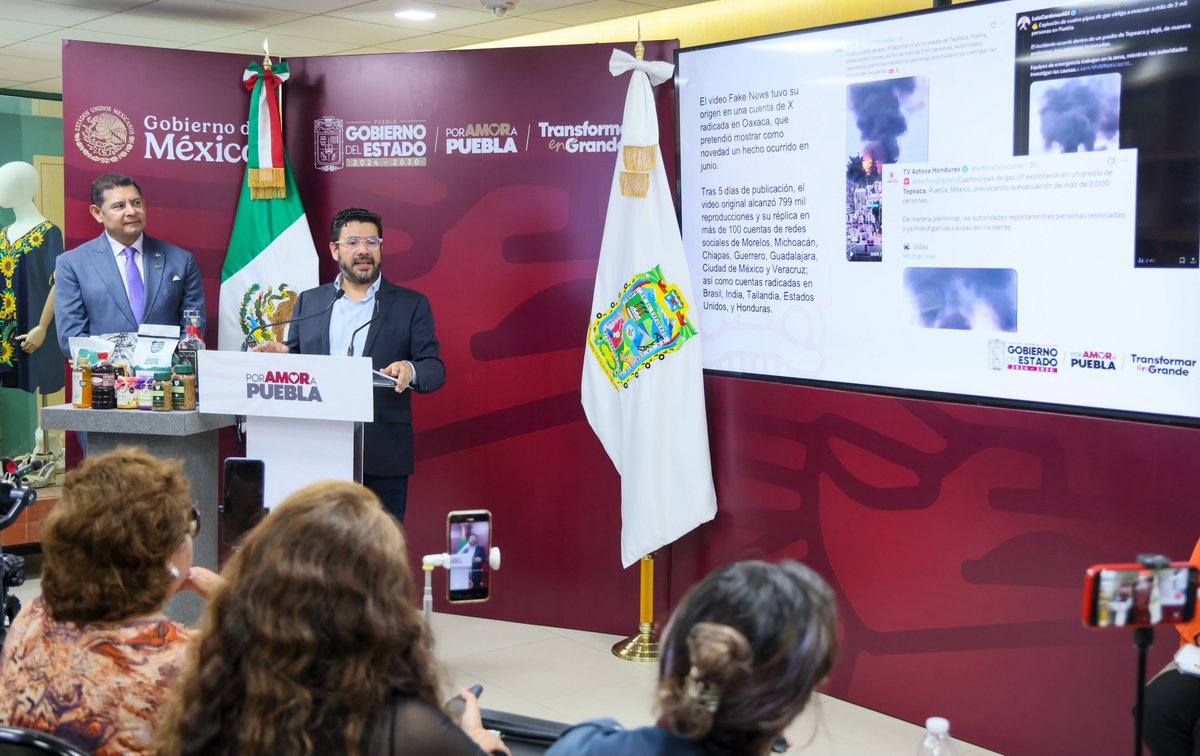 NoticiasID365's tweet photo. @armentapuebla_ Ante la desinformación, el Gobierno estatal llamó a verificar las fuentes antes de compartir contenido, consultar canales oficiales, reportar publicaciones engañosas y bloquear cuentas que incurran en acoso o amenazas. https://t.co/paAhZbHCpW