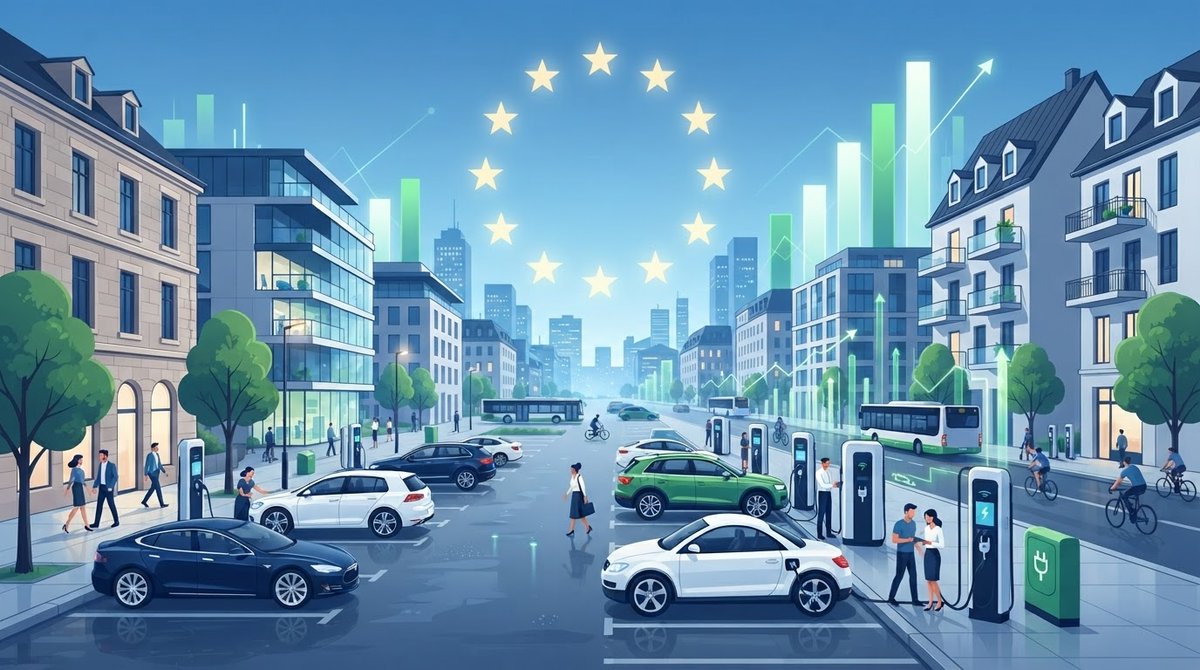 FuelCellWeekly's tweet photo. 【EUの2025年新車登録、BEVが過去最高の189万台】
EUでの2025年の新車乗用車登録に占めるBEV比率が17.3%、約6台に1台が電気自動車に。
構成はハイブリッド車42.4%、ガソリン車27.3%、ディーゼル車9.8%。BEV比率上位はデンマーク67.8%、オランダ40.2%、マルタ37.6%。

#EV #BEV #電気自動車 https://t.co/q0j32030Vw
