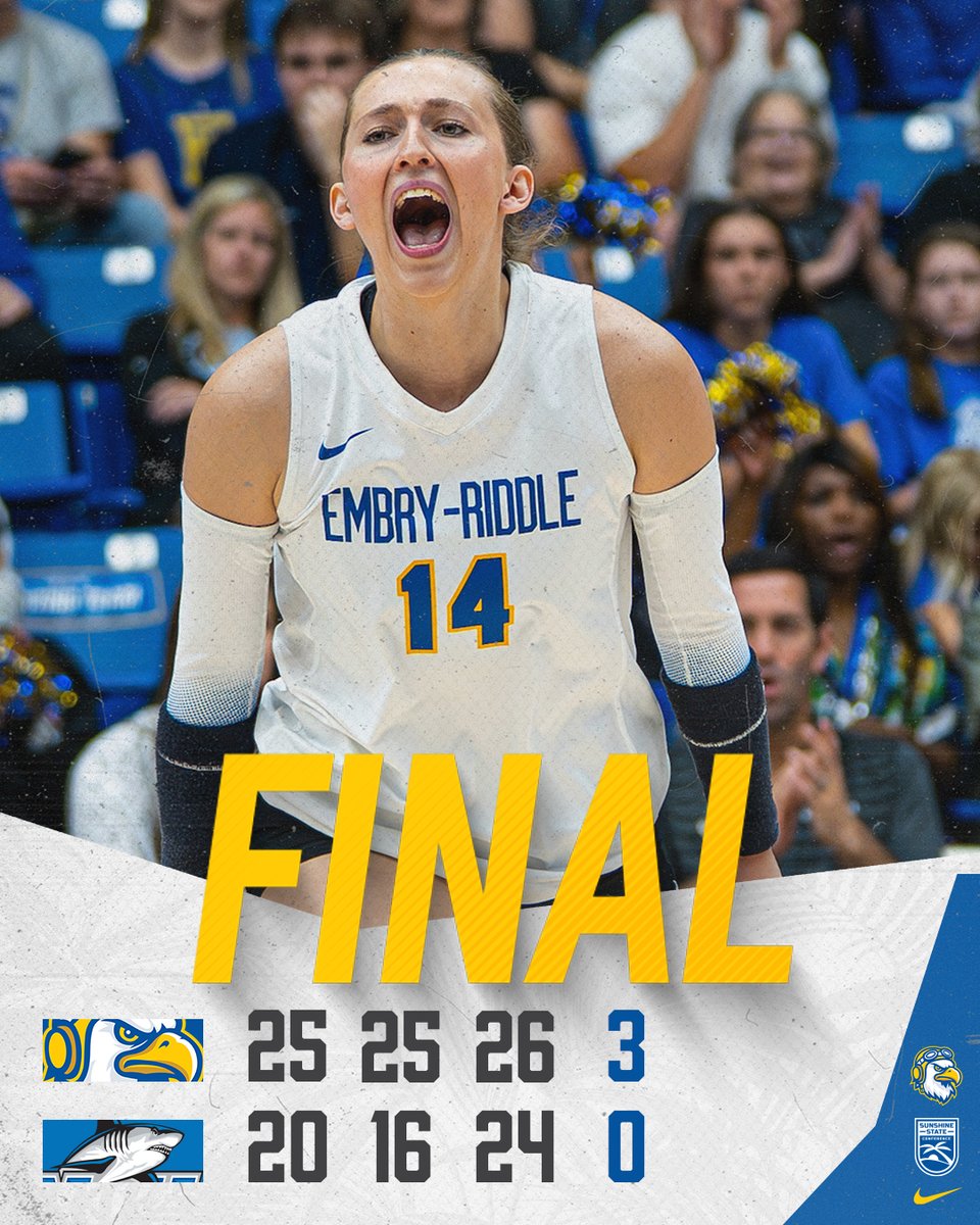 ERAUVolleyball's tweet photo. HOME. SWEEP. HOME. 🧹🏐

The Eagles take down Nova Southeastern in straight sets for a Homecoming victory!

#GoERAU #TogethERWeWin https://t.co/0L3OBoQItF