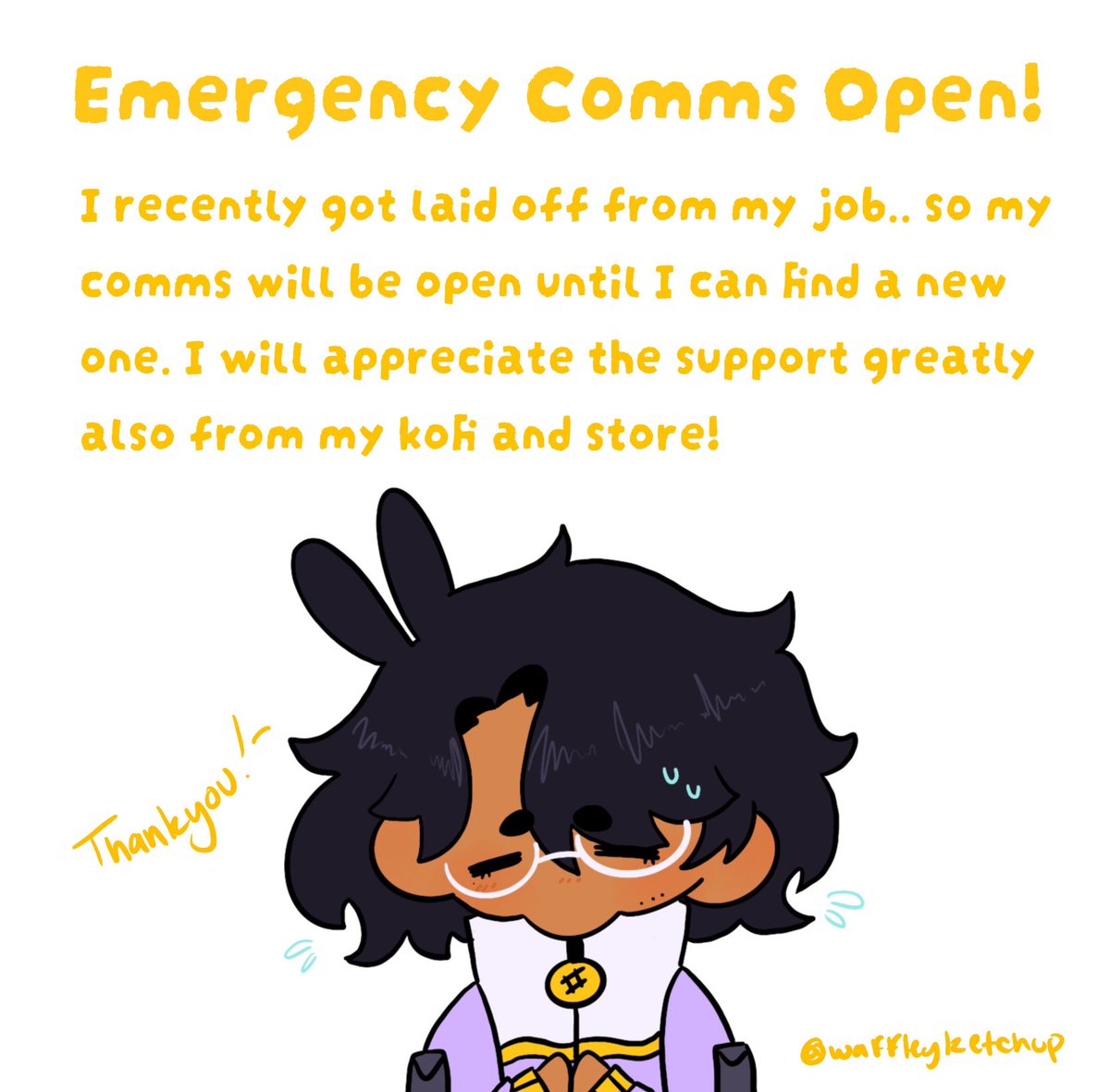 waffleyketchup's tweet photo. Emergency Comms Open! 
I will appreciate a lot for the support greatly, my carrd and store should be in bio, anything will help 💜

Thank you so much for all the support! 💜✨

https://t.co/hbeAatIfVw
https://t.co/daze15cIxp

#emergencycommission #commissions https://t.co/S1SC9H38no