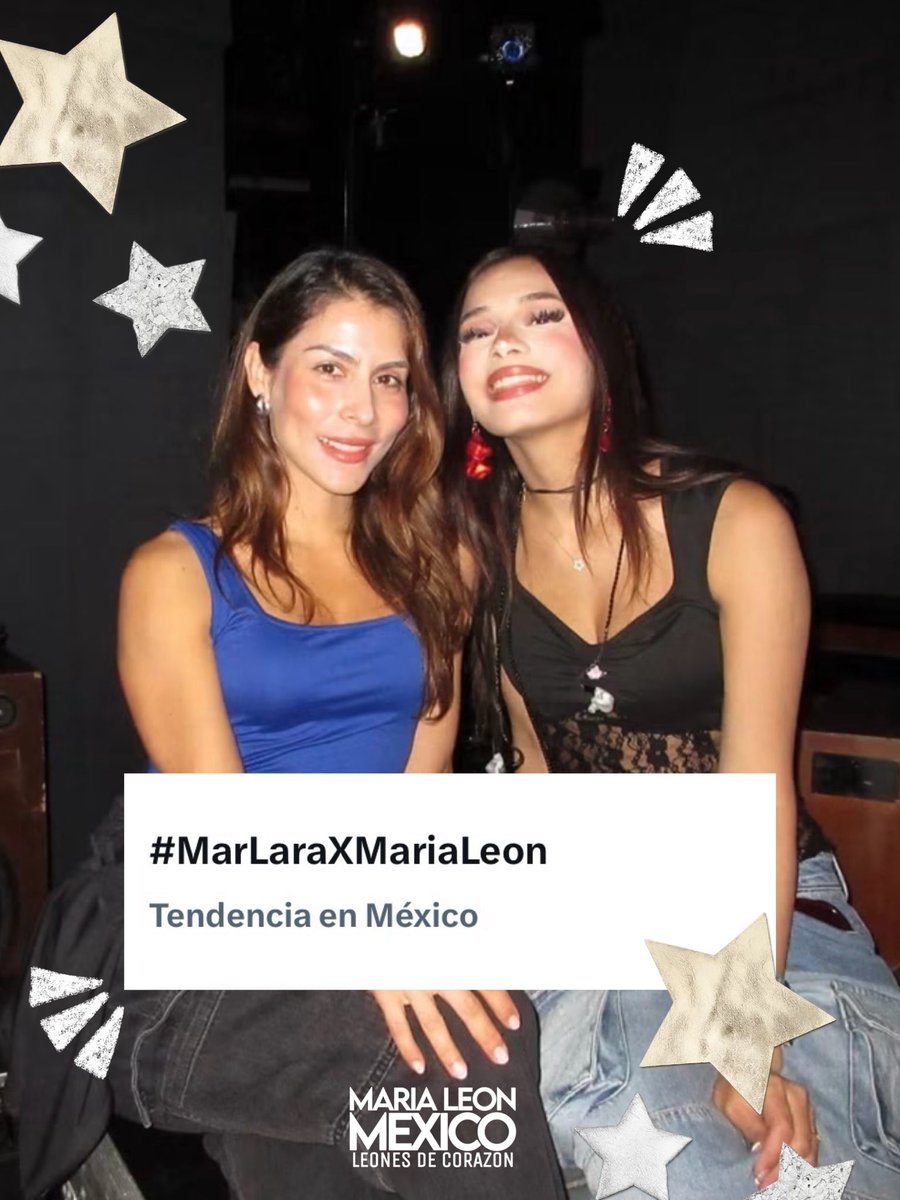 MariaLeonMexico's tweet photo. Estás lindas siendo tendencia 🙂‍↔️🫶🏻💫
Ojalá tengamos más fotitos de ambas y una colaboración 👀💫 (@Sargentoleon x @MarLara_Oficial ) 

#MarLaraXMariaLeon https://t.co/rbXc4vQ76M