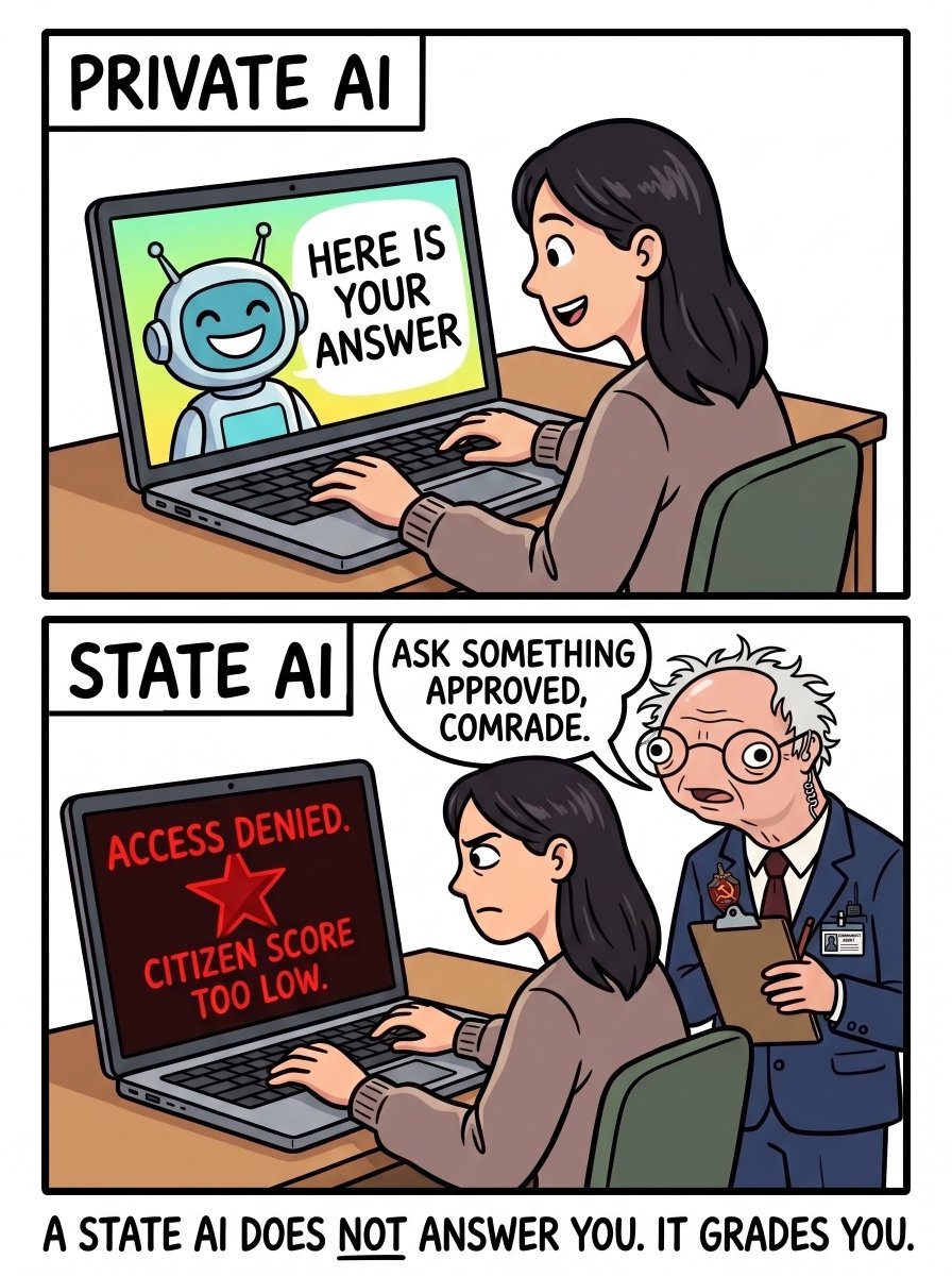 BurnieSendersX's tweet photo. The only AI you'll have access to will be the state's, comrade ☭ https://t.co/LAzkGi2dJW