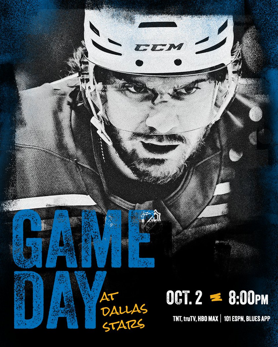 StLouisBlues's tweet photo. IT'S TIME! The 2026-27 season is officially underway 🏒

📺: @NHL_On_TNT, @truTV, @hbomax
🎧: @101espn, Blues App

#stlblues https://t.co/GW6HaNs3lK