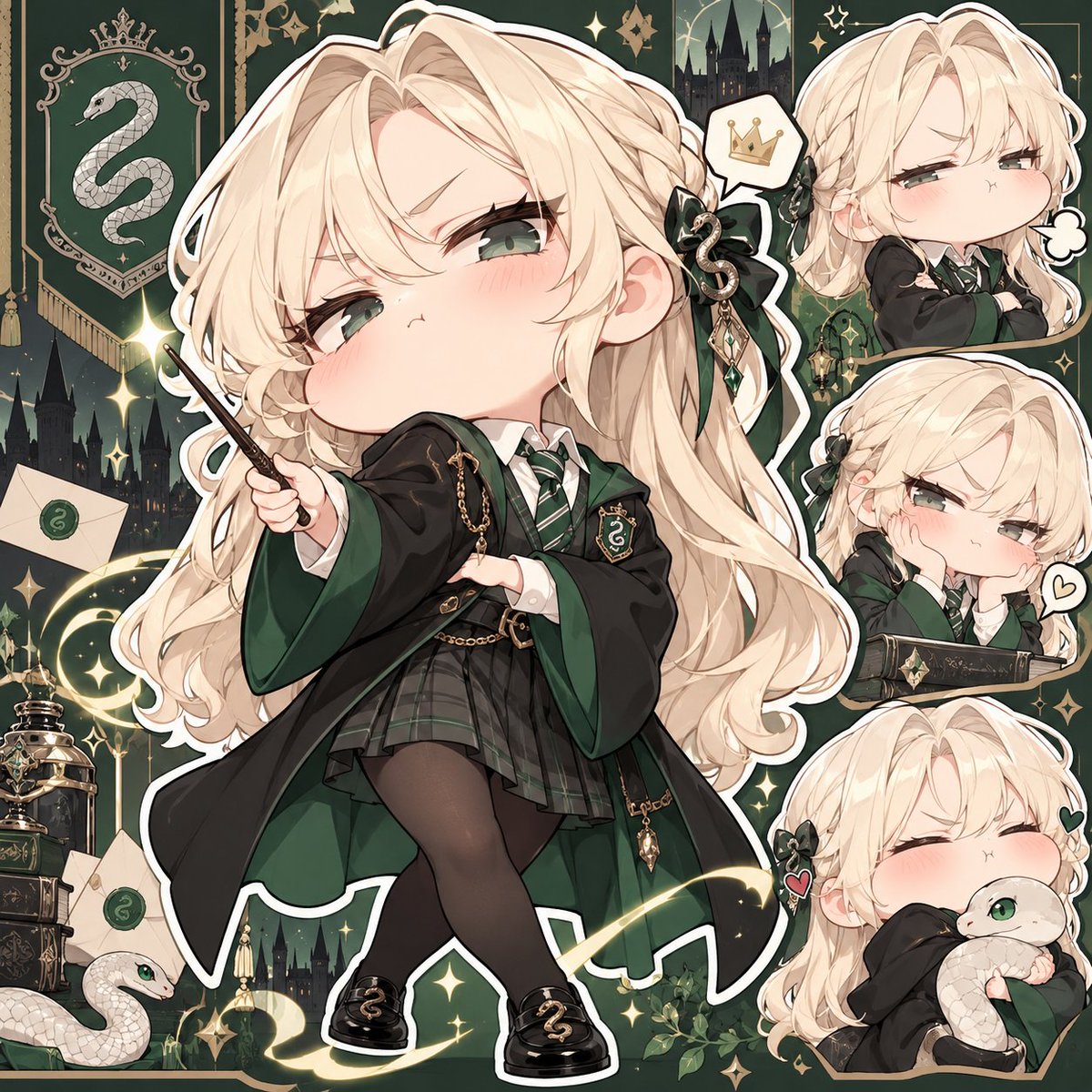 YeongukC's tweet photo. Malfoy somehow got smaller.
The attitude did not. 💚
pocket-sized Malfoid
#Malfoid #FemDraco #Chibi https://t.co/MRbKQFebcP
