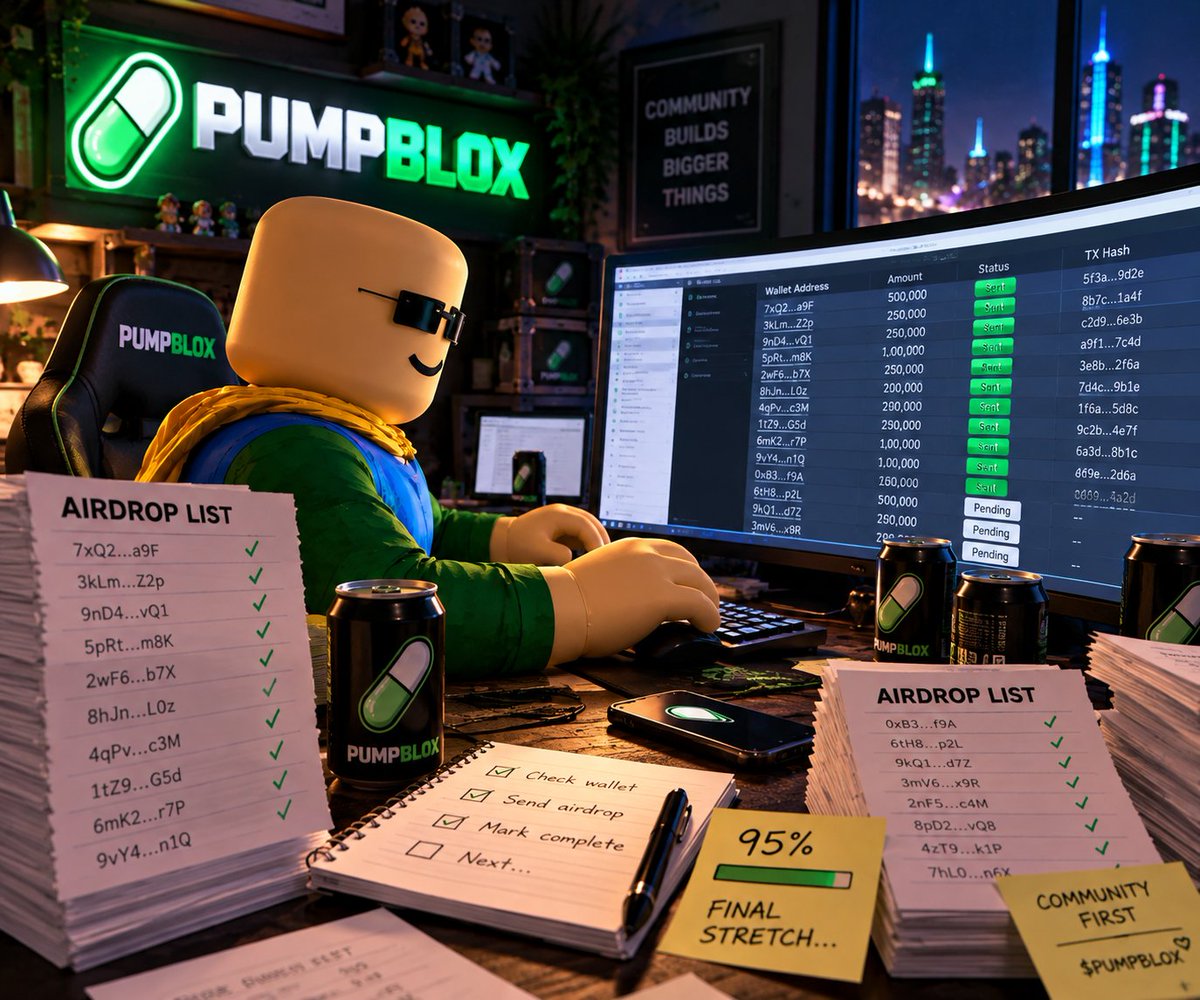 PumpBloxonsol's tweet photo. Airdrop Update
We’ve now completed roughly 95% of the airdrops.

For any remaining holders we have missed, you can fill this google form below.
https://t.co/CcXQEiTo7P

Thanks for being patient with us as we finalize our commitment to the entire community!
$PUMPBLOX https://t.co/BIk0qCjxfx
