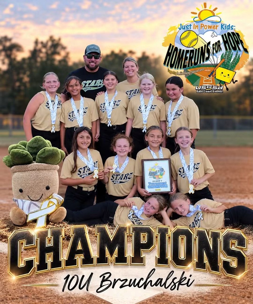 StarzGoldAPI's tweet photo. Our 10u squad opened up play w Homeruns for Hope, a tournament with a great opportunity to give back to some families in need. Had fun, supported a great cause, and they came away with some hardware. Moving up a class and working every week. First of many girls. 💫 https://t.co/Dl6i2R7ORN