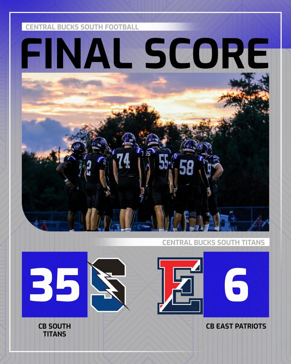 CBSouthTitans's tweet photo. FINAL SCORE: @CBSouthHS @CBSouthFootball runs past host CB East, 35-6, in @SOLsports @PIAASports action Friday night! #TitansWin #ROW #Believe #CBSouthAthletics https://t.co/fbHA7xEACU
