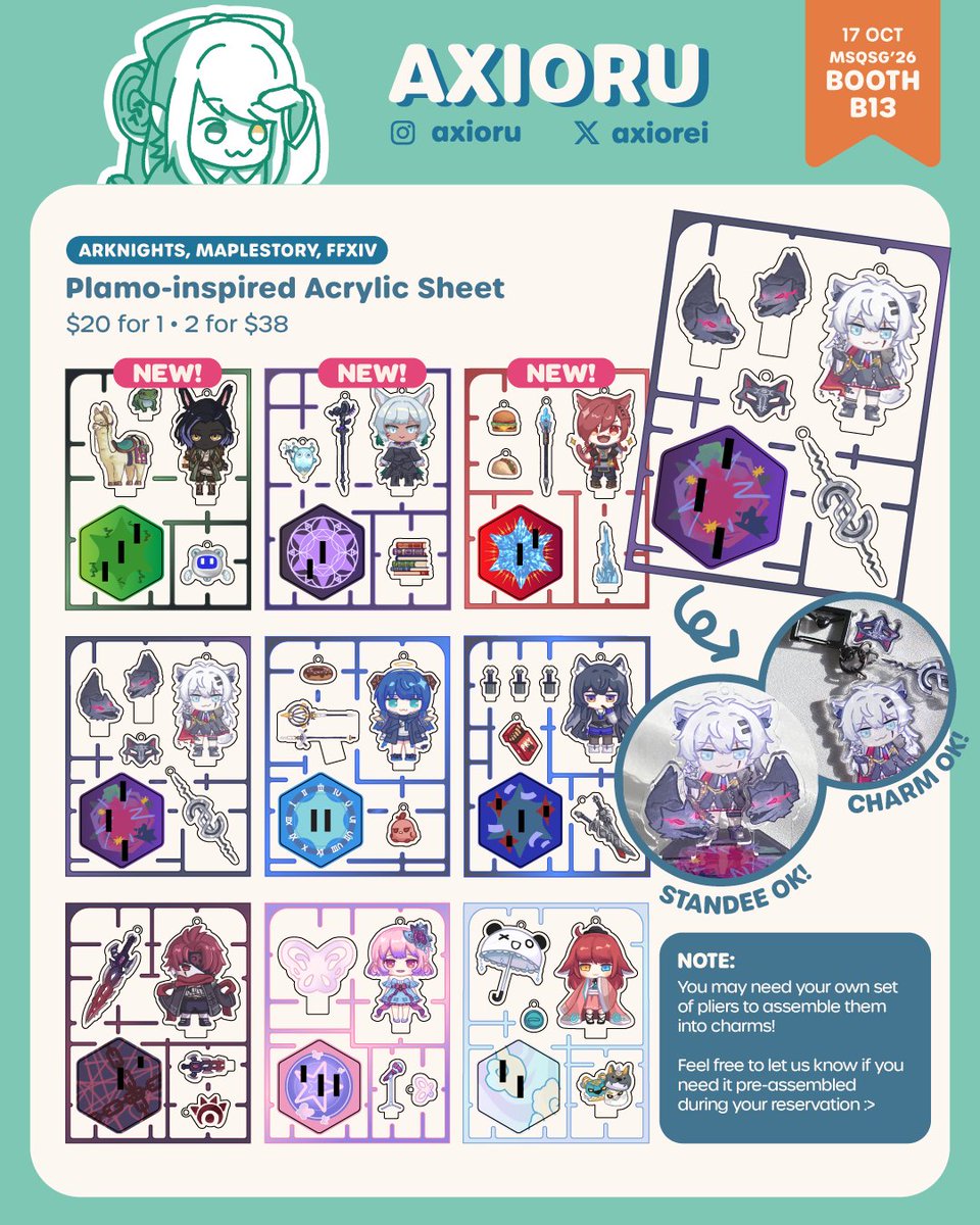 axiorei's tweet photo. [💕&amp; 🔁 appreciated! ] will be at @MakersQuestSG (B13) this monthh! 🥳

Fandoms: Arknights, Valorant, FFXIV, and more!

Feel free to reserve in ✉️!

#msqsg2026 #msq2026artist (1/2) https://t.co/dck4E4Kmjz