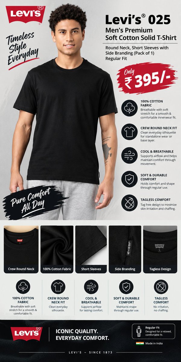 Yourmhmstore's tweet photo. ๐ MHM Store โ Bringing you amazing online deals every day!
๐๏ธ Levi's Men's Premium Cotton Round Neck Regular Fit T-Shirt
๐ฐ Price: โน395/-
๐ Buy Now: https://t.co/0nB0AOZUXJ
#DealAlert #OnlineShopping #ShoppingDeals #BestDeals #IndianShopping #Viral #mhmstore #trends https://t.co/LYivtDYTFS