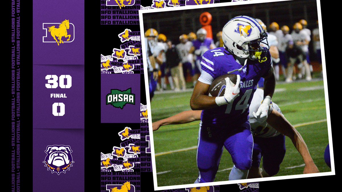 FootballSFD's tweet photo. Stallions win with dominant defense and explosive offense! DeSales: 30, Bloom-Carroll: 0 #OnToTheNextOne #GoStallions https://t.co/ZiIzF5LRgA