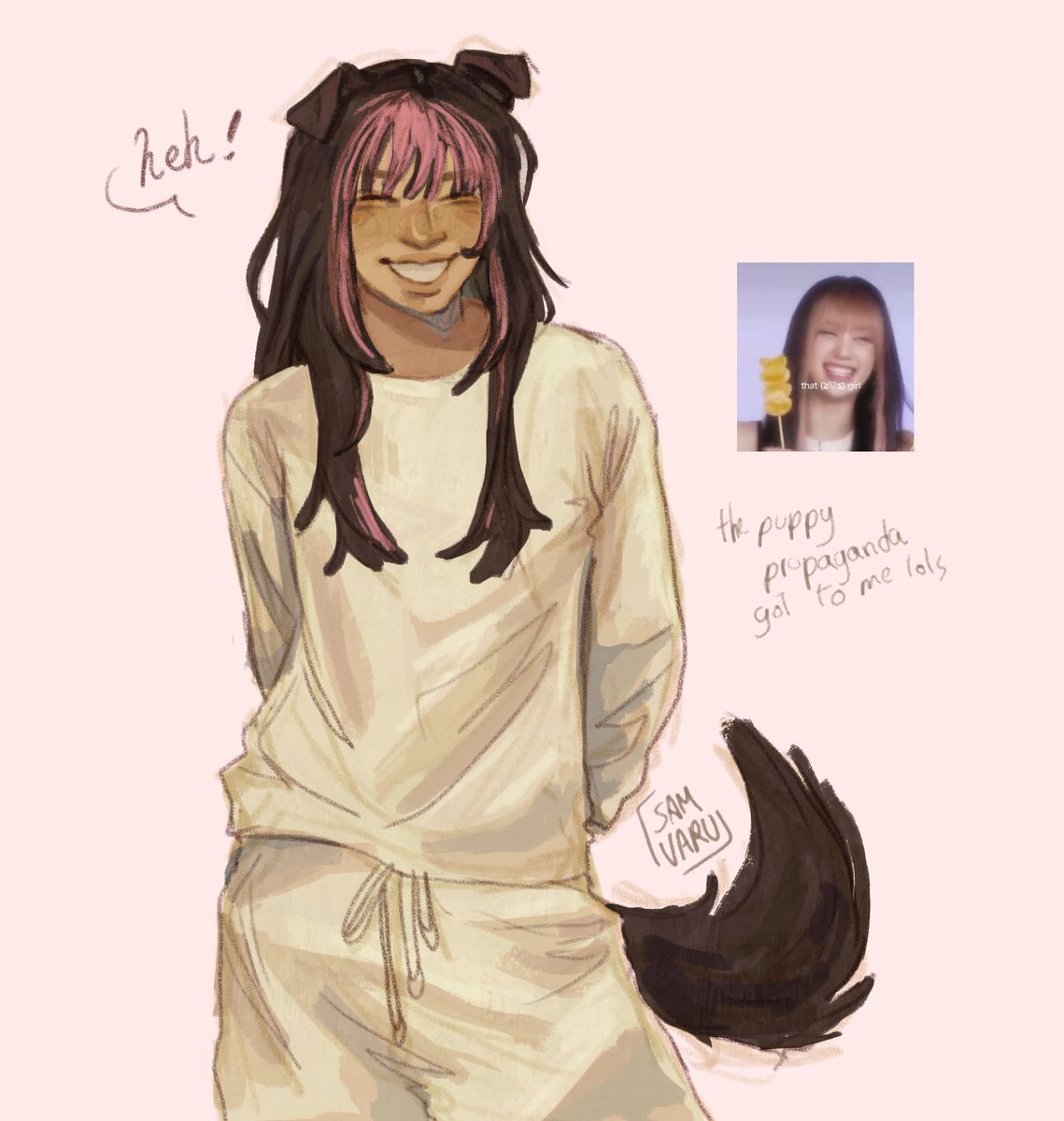 samvaru's tweet photo. for that one tiktoker who always make puppy megan propaganda... im so weak to it....also testing some brushes for my alt style! https://t.co/sL5toWwoTG