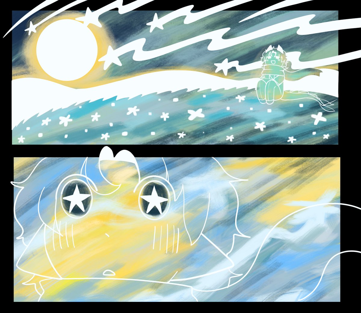 DailySilvasaur's tweet photo. Day 8 ✨ 
💫What do you wish for? 💫
#silvasaurfanart https://t.co/DwQC9iG0PJ