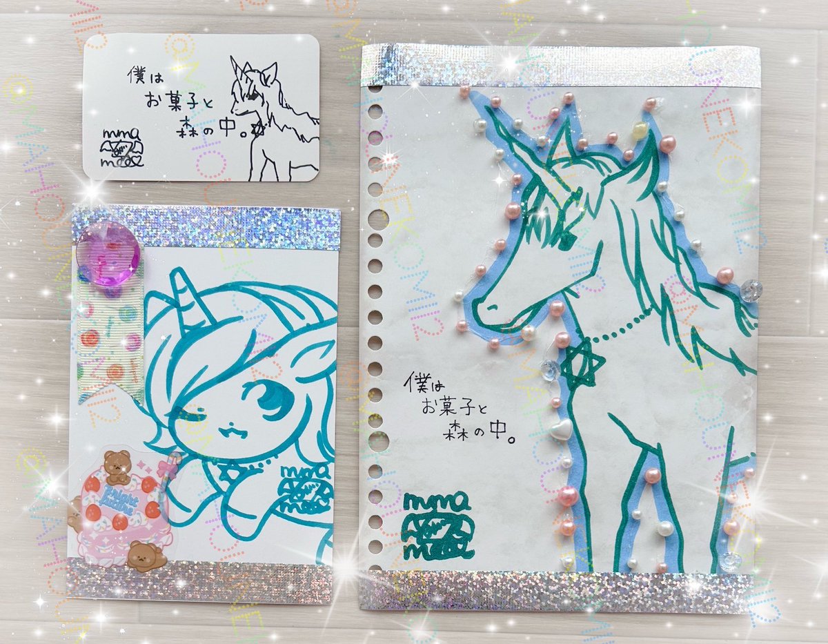 miineko48's tweet photo. デザフェスギャラリー原宿
幻想生物展 2026.10.26〜11.3

 #原宿
 #ユニコーン
 #UNICORN 
ｱｰﾄ作品 始まるﾆｬ🐈︎💕︎︎

title 僕はお菓子と森の中。

グッズ系も作るかもしれませんﾆｬ🐈︎…
絵本系もいつか作ってみたぃﾆｬ📕🐈︎… https://t.co/KoM6NbbGy1