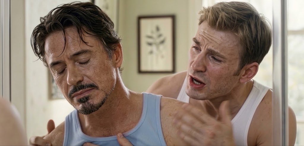 TonyEStark1964's tweet photo. Steve wanted to understand what was happening, but if I thought a little more, I would already be vomiting. #stony #stevetony https://t.co/wLwf8gE5r5