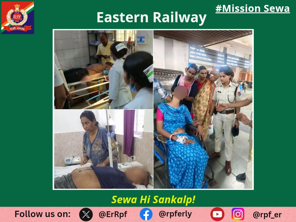 ErRpf's tweet photo. On 02.10.2026, RPF Officials rescued 03 sick/injured male/transgender persons from different Railway Stations, rendered medical assistance and shifted them to nearest Govt. Hospital for treatment. 
#MissionSewa
@RPF_INDIA 
@RailMinIndia https://t.co/e0M06VGLOD