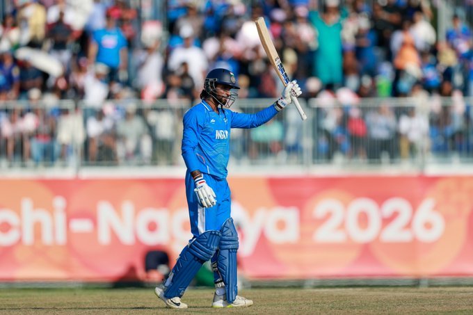 Tilak Varma with a rapid 50 boosting India's total!
