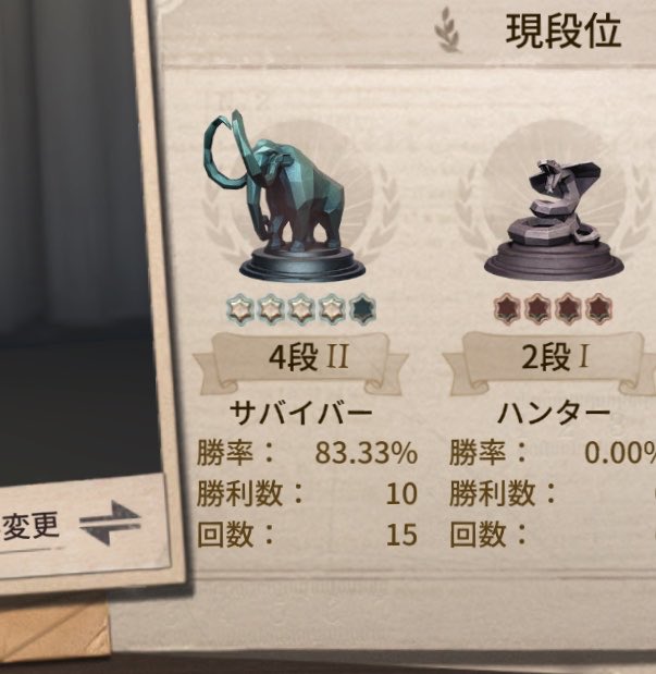 kinpira08's tweet photo. 復帰後､初めてランクマ回したけど､
やはり久々の第五人格は楽しい…笑

（色々立ち回りとか忘れてたけど💦） https://t.co/SSsVfgJjDw