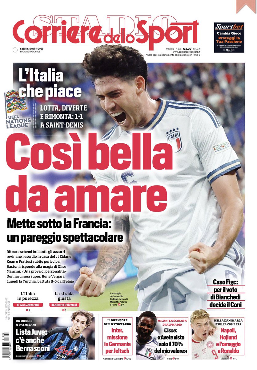 capuanogio's tweet photo. Prima pagina #CorSport https://t.co/1wWENrMYu4