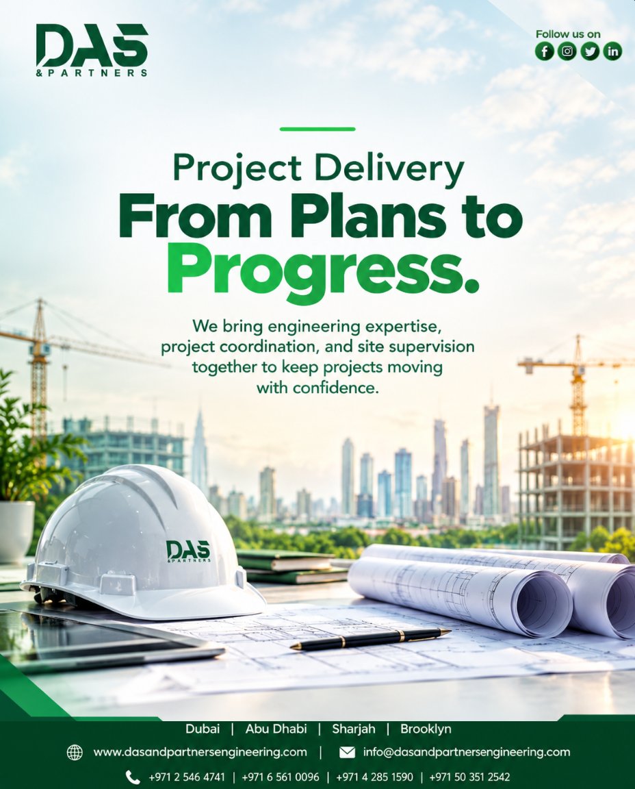 dasandpartners's tweet photo. Project Delivery | From Plans to Progress | Great projects need more than great plans
#EngineeringExcellence #Construction #ProjectManagement #SiteSupervision #EngineeringDesign #BIM #ConstructionManagement #UAE #Dubai #AbuDhabi #Sharjah https://t.co/oZRtUjzPYA