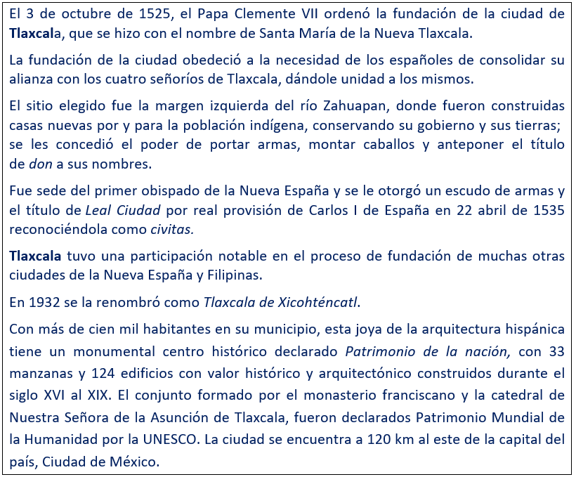 javierleoncio49's tweet photo. El 3 de octubre de 1525, hoy hace 501 años, el Papa Clemente VII ordenó la fundación de la ciudad de Tlaxcala, llamada Sta Mª de la Nueva Tlaxcala @GobTlaxcala,@SoldeTlaxcala,@SECTURTlaxcala,@UATxOficial,@historia_mexico,@INAHmx,@EmbaMexEsp,@EmbEspMex,#Tlaxcala,#México https://t.co/2MgMqDev9W
