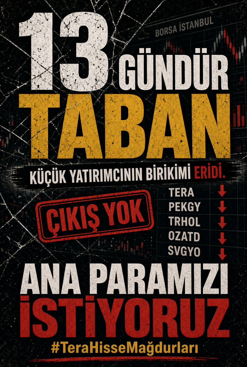 aksufinans's tweet photo. Fon tasfiyesi var. Faaliyet durdurma var. Ardışık taban var.
Küçük yatırımcı yalnız bırakılmasın.
Şeffaf süreç, adil çözüm, ana paranın korunması.
#TeraVeHisseMağdurları 

@abakingurlek @spkgovtr @RTErdogan @memetsimsek @SametAlta10 #tera #trhol #tehol #svgyo #ozatd #anele #tmpol #selec #dstkf #pekgy #tehol #karcl #isvea #manas #ktlev #pusula #hissemağdurları #HisseMagdurları #AnaParadaDevletGüvencesi #battık #bist100 #odine #paseu #tknka #citas #sarae #alklc #gıpta #hedef #ieyho #gundg #TeraFonMağdurları #TeraMağduriyetiSonBulsun