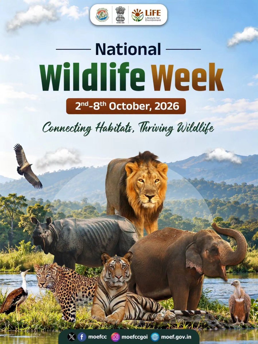 EastKvk's tweet photo. Wildlife and its habitats are deeply connected. Healthy habitats create the space for diverse species to live, flourish and continue their journey.
This #NationalWildlifeWeek, let’s celebrate that connection.
#icar
#atari_zonevii
#cauimphal
#SHS2026
#SwachhtaHiSeva2026
@MoHUA https://t.co/2eBSSktky1