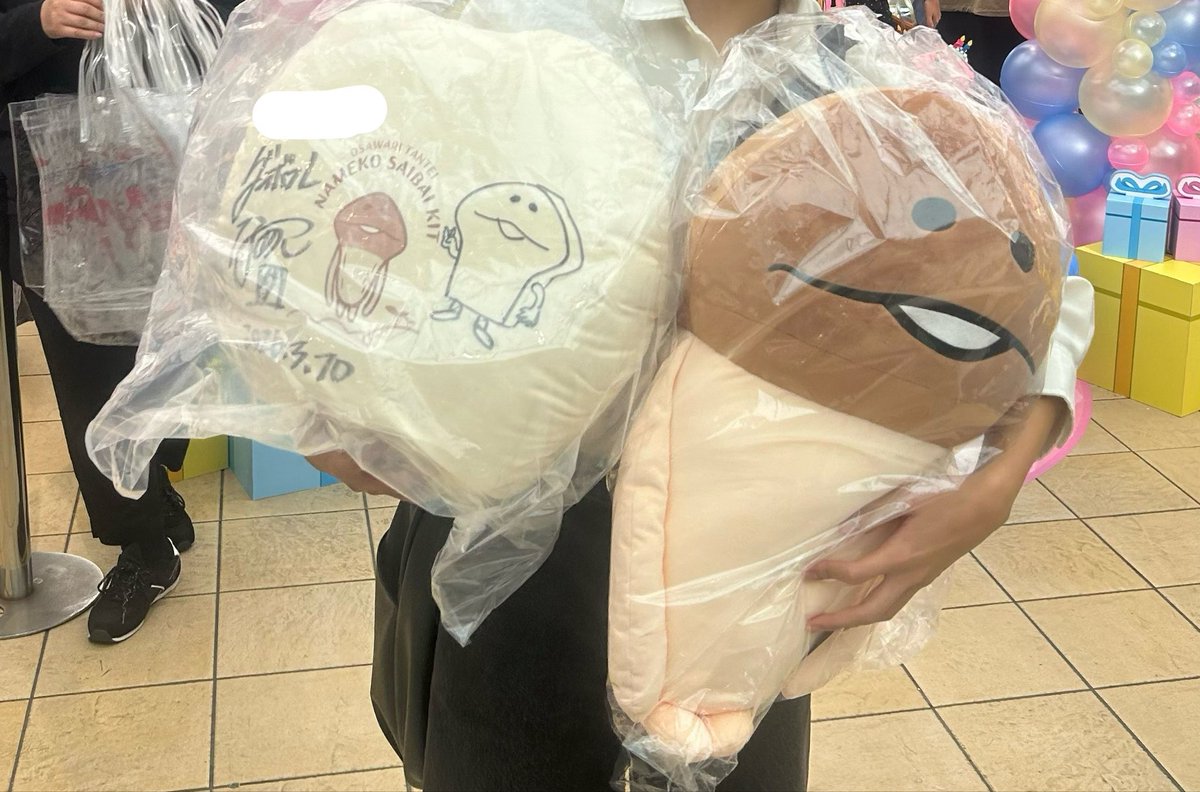 J09_ms's tweet photo. 田舎で15年間なめこと共に育ってきた子供が20歳になって東京にいます
どでかぬいぐるみとクッションありがとう😭いい思い出になりました😭 https://t.co/5insZdmVqJ