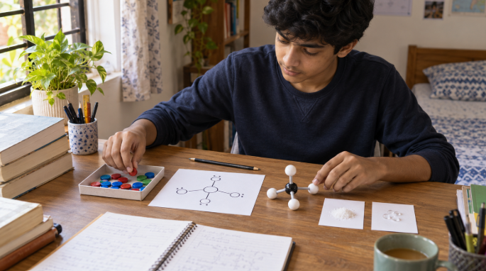 eklavyaai's tweet photo. Chemical bonding is easier when you can see it, build it, and connect it.
Instead of memorising structures, students can learn through multiple representations and understand how the concepts fit together.
https://t.co/CCXGaGcpyF
#Eklavya #JEE #Chemistry #StudentLearning https://t.co/nYJZ4zqTgz