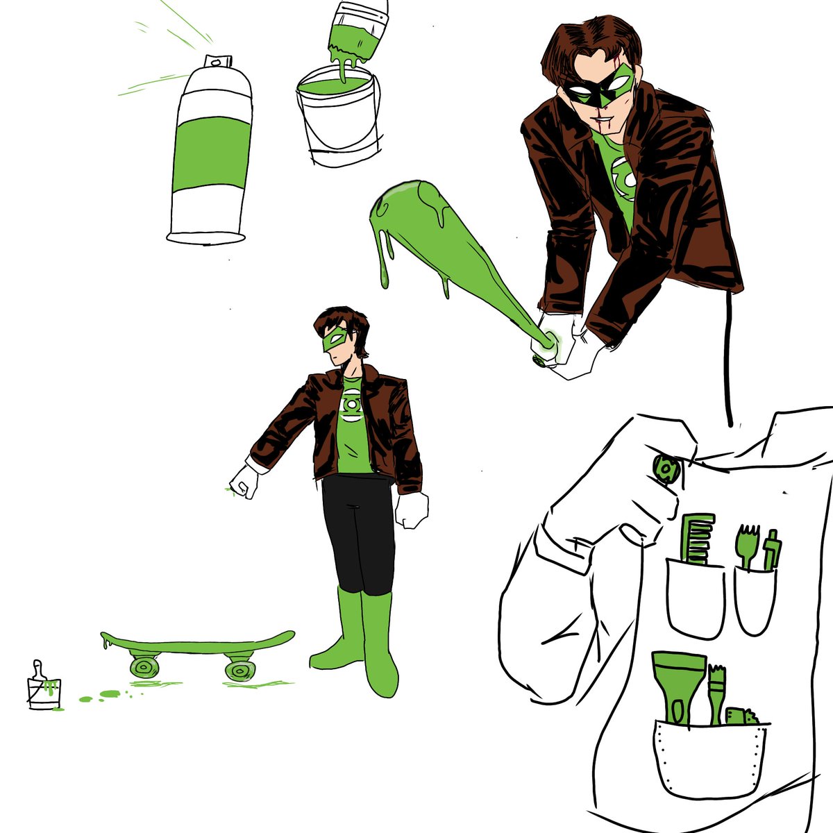 CalzoneLeader's tweet photo. Meet Realworlds Green Lantern 

A delusional lantern fan who paints everything green as a "construct" https://t.co/LGMLK7i9O1