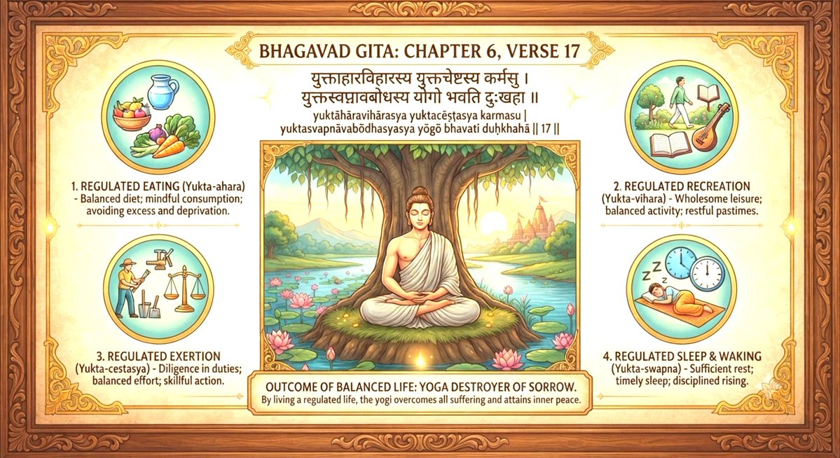 Vivek_Investor's tweet photo. Balanced Life according to Gita. 

Simple, not easy. 

Ancient Wisdom | https://t.co/38LPmzTKm8