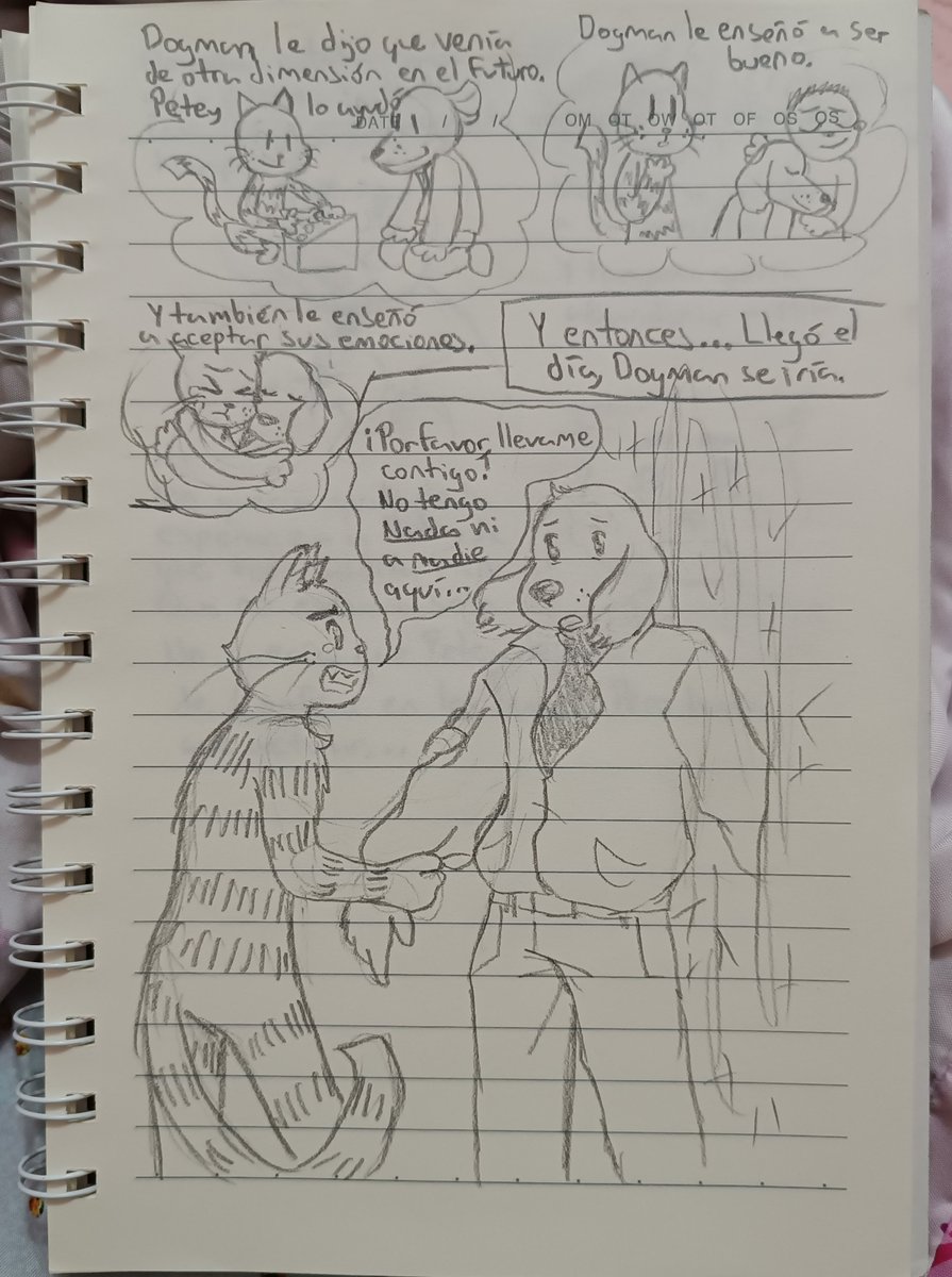Palintr4's tweet photo. Día 2: viaje en el tiempo ⏱️ 
#DogmanTober2026 Un accidente por una máquina del tiempo de Petey causa que Dogman viaje al pasado y se encuentre con un Petey adolecente...
Así bien resumido porque es mucho xD https://t.co/KXA1loE8nw