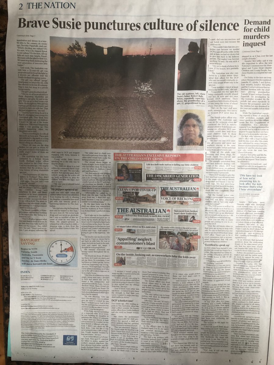 RoadknightThe's tweet photo. If the Right of politics are the racists, then why is it that John Howard, in response to the horrors of 'The Little Children are Sacred Report' instigated the 'Intervention' to protect them?

And why is it that the Left, Albo's government, has ignored raped and murdered Sharon Granites; the three Hawke children murdered by their mother; the Frisby Court delinquents; and now those featured in the story below, with some as young as two years old being sexually abused?

Because to Labor, their lives don't matter. They only matter when it comes to virtue signalling with National Apologies, $100,000 cheques for the 'Stolen (read: Rescued) Generations, and trying to get a Voice to Parliament up to make the woke folk feel good about themselves and morally superior to everyone else.

These are people, @AlboMP. They're not pets you can teach tricks to and have them perform in the quiet comforts of cities, with Welcomes and Acknowledgements of Country, while the little children in the outback are screaming into the void for help.

We know who the racists are. We see you.